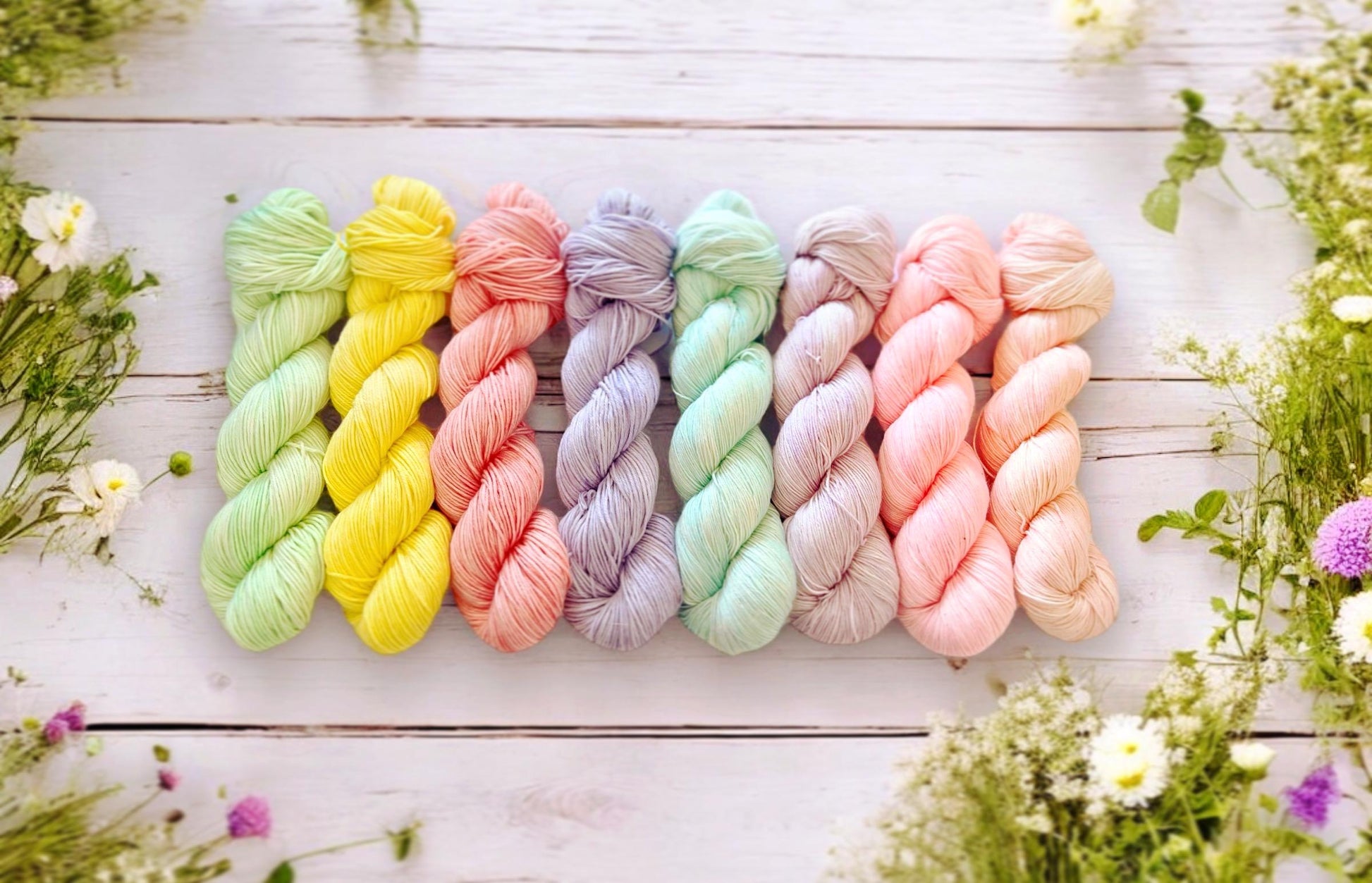 Fairy Garden Semi Solids Set 2 Hand Dyed Yarn, Merino Yarn, Knitting Yarn, Crochet Yarn, Yarn, 4ply/sock/fingering,